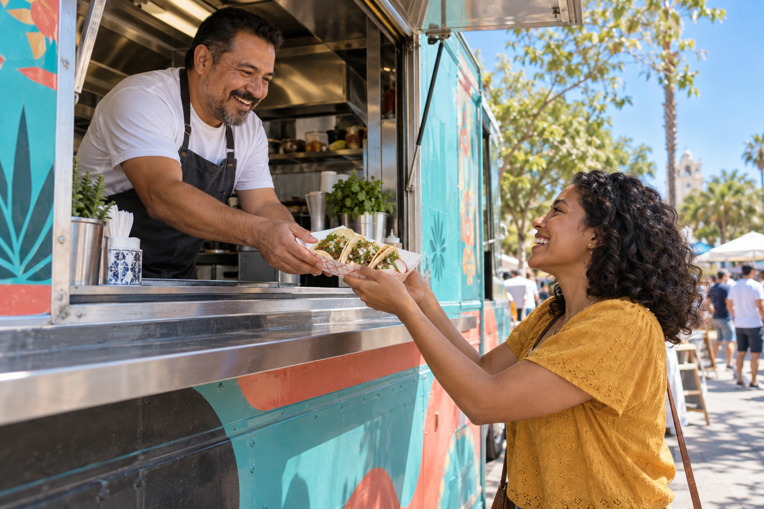 A sunny taco truck